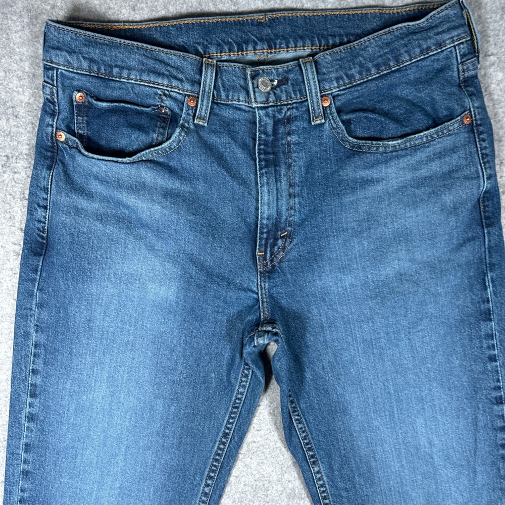 Levi's Denim Jeans Mens 34x32 Blue 514 Straight Fit Casual Workwear Classic - Picture 11 of 16